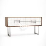 Lhokseumawe Contemporary Teupat Console Table with Stainless Steel Leg