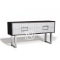 Lhokseumawe Contemporary Teupat Console Table with Stainless Steel Leg Black White