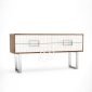 Lhokseumawe Contemporary Teupat Console Table with Stainless Steel Leg