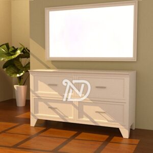Dabeueh Puteh 4 Drawer Commode & Mirror