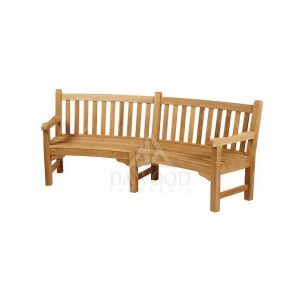 Curved Arm Teak Bench For Sale