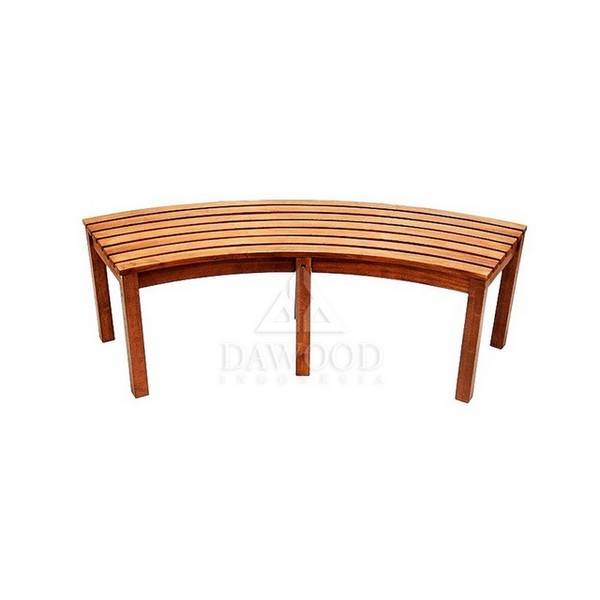 Curved Backless Teak Garden Bench