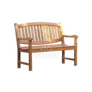 Oval Backrest Teak Bench 120 cm