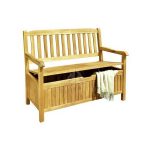 Traditional Teak Bench With Deck Box For Sale