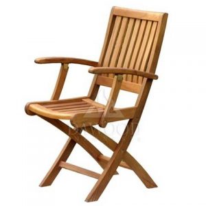 Toraja Teak Folding Arm Chair