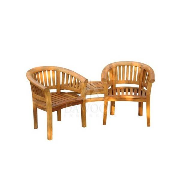 DCGD-017 Halfmoon Teak Love Seats Chair-Dawood Outdoor Furniture Manufacturers Halfmoon Teak Love Seats Chair