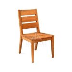 Modern Wide Slat Teak Side Dining Chair