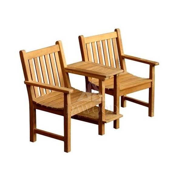 DCGD-046 Rish Teak Love Seats Chair-Dawood Outdoor Furniture Supliers Rish Teak Love Seats Chair