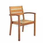 DCST-006-Triple Minimalist Teak Arm Dining Chair