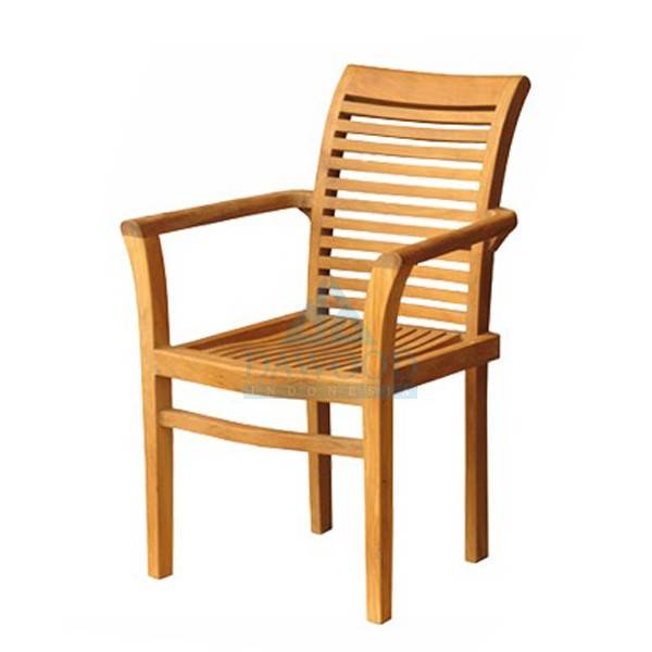 DCST-008-Herera Teak Stacking Arm Chair Herera Teak Stacking Arm Chair