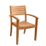 DCST-010-Stacking Teak Arm Dining Chair