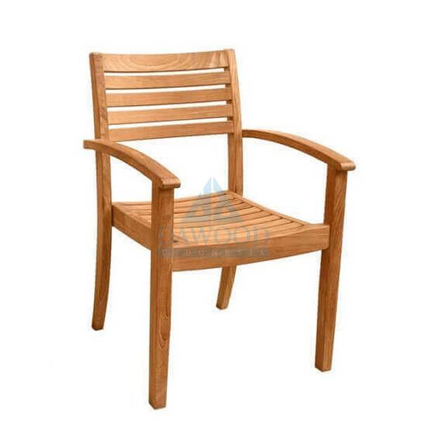 DCST-010-Stacking Teak Arm Dining Chair Stacking Teak Arm Dining Chair