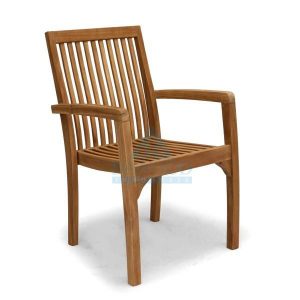 Teak Garden Stackable Arm Chair