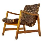 DCSY-002-Teak-Lounge-Leather-Weaving-Chair-65X80X65
