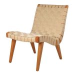 DCSY-004-Teak-Lounge-White-Leather-Weaving-Chair-65X80X65