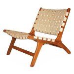 DCSY-005-Teak-Lounge-White-Leather-Weaving-Roxy-Chair-65X80X65
