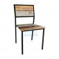 Vero Industrial Steel Teak Side Dining Chair