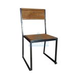 DCTE-006 Mola Industrial Steel Teak Side Dining Chair