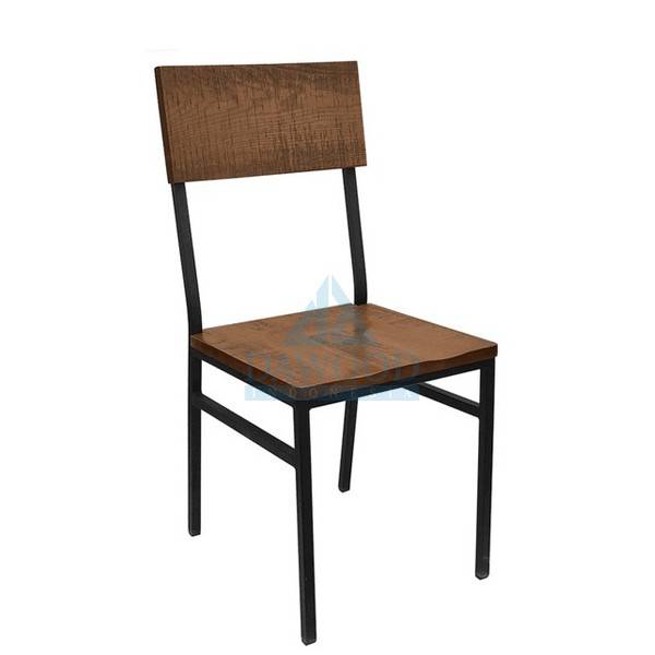 Riri Industrial Steel Teak Side Dining Chair