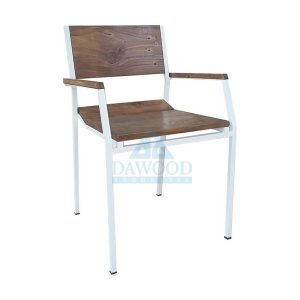 Pine and Steel Arm Dining Chair