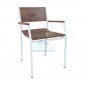 Pine and Steel Arm Dining Chair