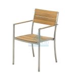 DCTE-013 Zeen Stainless Steel Teak Arm Dining Chair