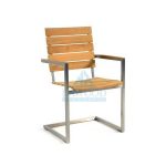 DCTE-014 Ce Stainless Steel Teak Arm Dining Chair