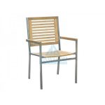 Dias Stainless Steel Teak Arm Dining Chair