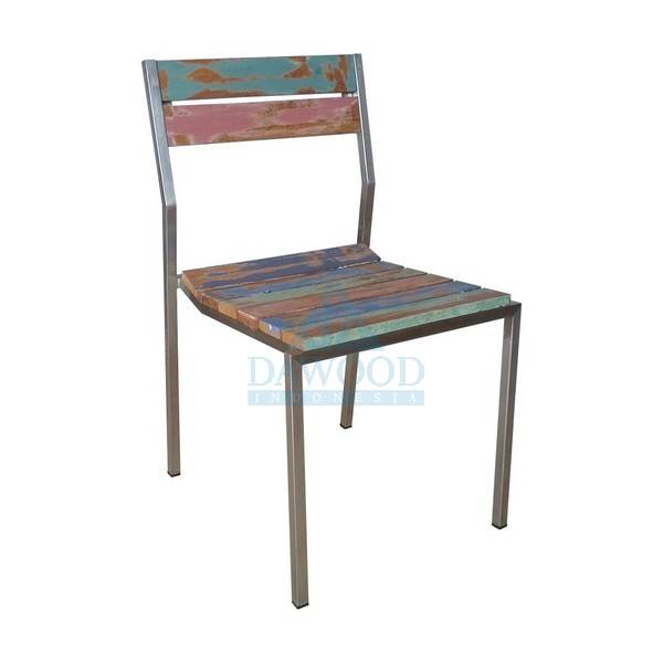 DCTE-019 Nobi Stainless Steel Teak Side Dining Chair Nobi Stainless Steel Teak Side Dining Chair