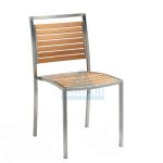DCTE-020 Greek Stainless Steel Teak Side Dining Chair