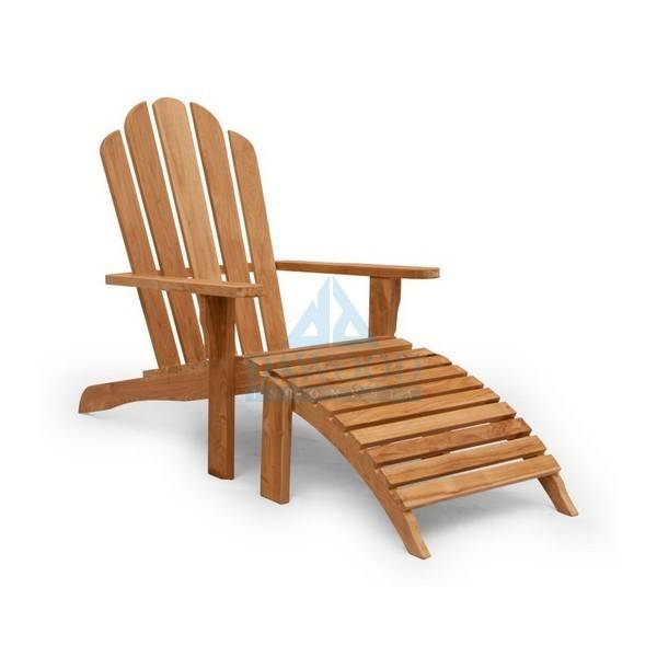 DLDD-002-Adirondack Teak Chair with Footstool-Indonesia Furniture Manufacturer Adirondack Teak Chair with Footstool