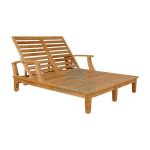 Anderson Contemporary Arm Double Teak Sun Lounger