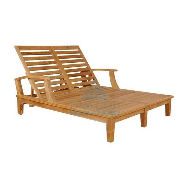 Anderson Contemporary Arm Double Teak Sun Lounger