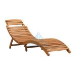 Bentley Large Folding Curved Teak Sun Lounger