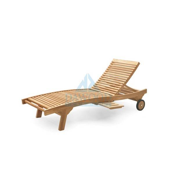 DLDD-018 Curve Main Frame Teak Sun Lounger-Indonesia Furniture Manufacturer Curve Main Frame Teak Sun Lounger