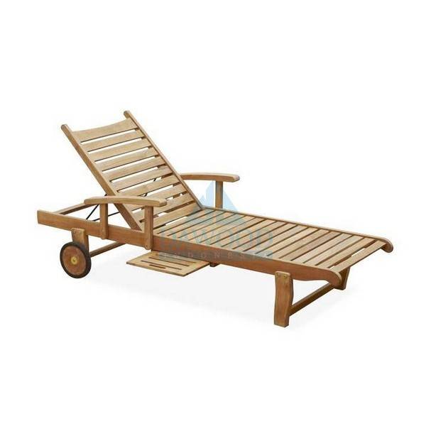 DLDD-030 Sawarna Teak Arm Sun Lounger-Indonesia Furniture Manufacturer Sawarna Teak Arm Sun Lounger