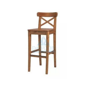 Cross Backrest Teak Garden Bar Chair