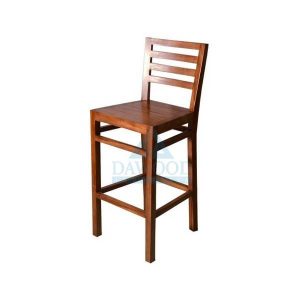 Simple Backrest Teak Garden Bar Chair