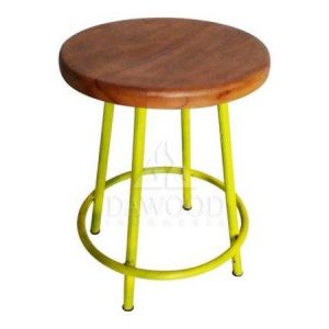 Stool Wood and Steel DRER-005 Round Height Leg Bar Stool