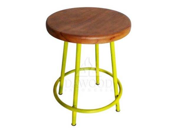 Stool Wood and Steel DRER-005 Round Height Leg Bar Stool