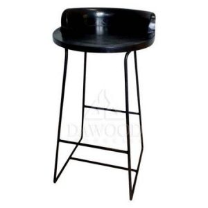 Stool Wood and Steel DRER-008 Slim Height Bar Stools in Black
