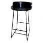 Stool Wood and Steel DRER-008 Slim Height Bar Stools in Black