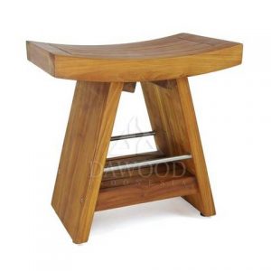 Asia Teak And Stainless Shower Stool