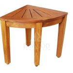 DRLR-004 Corner Spa Shower Teak Stool-Teak Wood Furniture