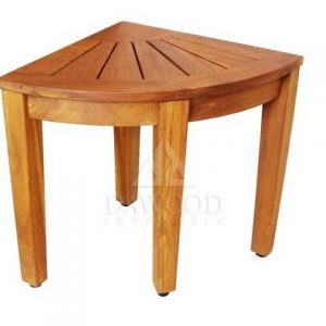 Corner Spa Shower Teak Stool