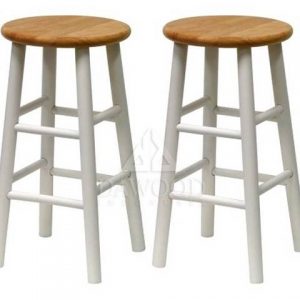 Round Teak Height Bar Stool