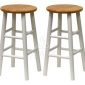Round Teak Height Bar Stool