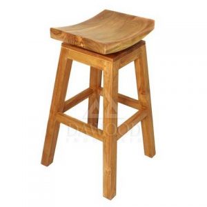 Solid Teakwood Swivel Seat Bar Stool