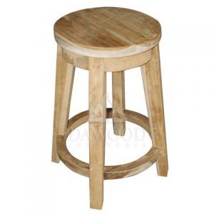 Teak Round Height Bar Stool