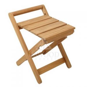 Teak Shower Folding Stool